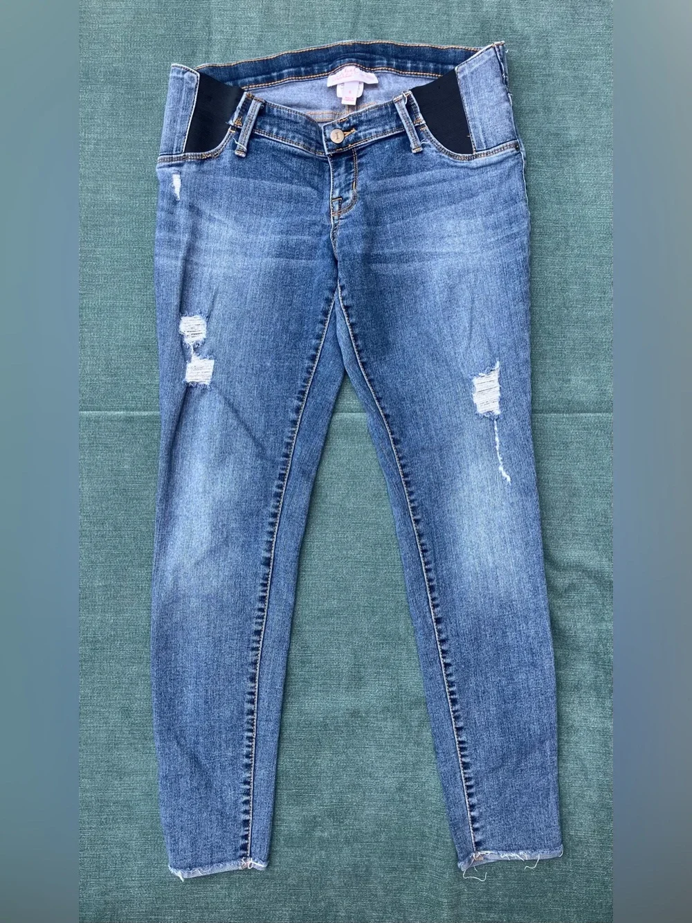 Isabel Maternity by Ingrid & Isabel Medium Blue Distressed Skinny Jeans